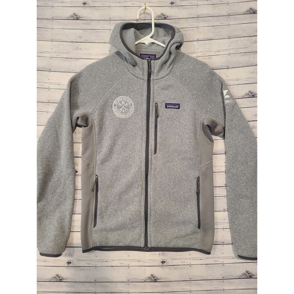 Patagonia Mens Better Sweater Full Zip Fleece Jacket Sz Small Gray Company Logo